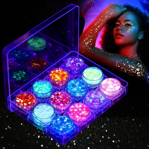 Glitzer gesicht 12er set - gesicht,