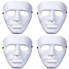 4x Halloween Maske in weiß -