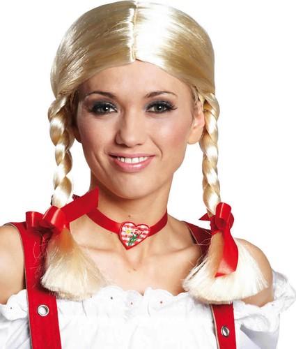 Blonde damen zopfperücke - damen, /