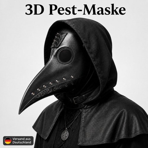 Pestdoktor maske schwarz - pestdoktor, 3d