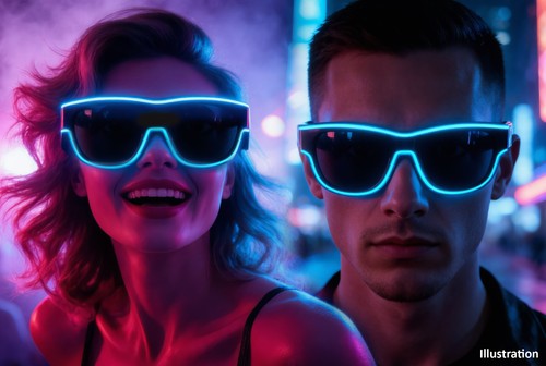 Led licht neon sonnenbrille - neon,