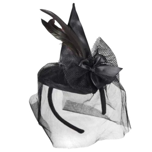 Mini hexenhut satin schwarz - mini-hexenhut,