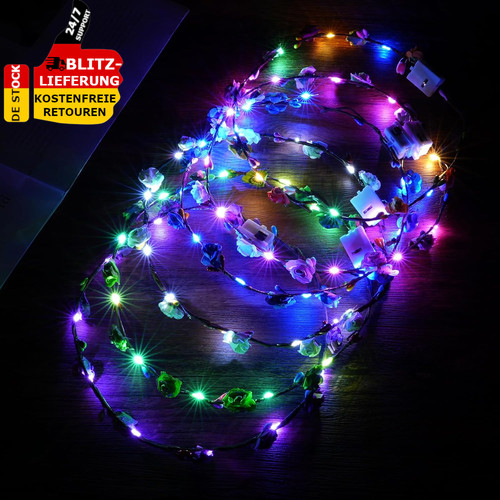 Led blumenkranz stirnband - led,