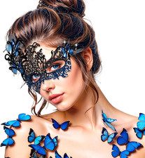 Schwarze Spitzenmaske für